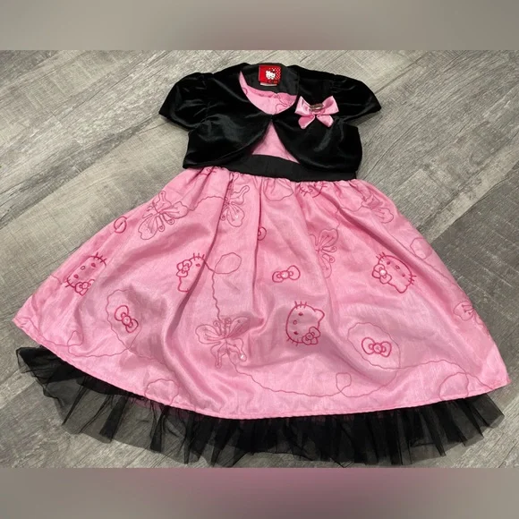 Hello Kitty | Dresses | Hello Kitty Dress Girls 6x Pink Black Sequins Formal  Casual Like New | Poshmark
